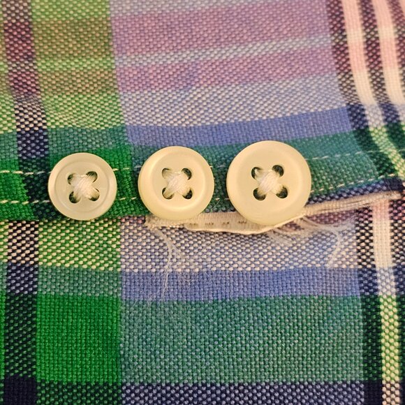 Ralph Lauren Classic Fit Men Plaid Shirt Long Sleeve Collared Blue Green Pink XL - Picture 5 of 11